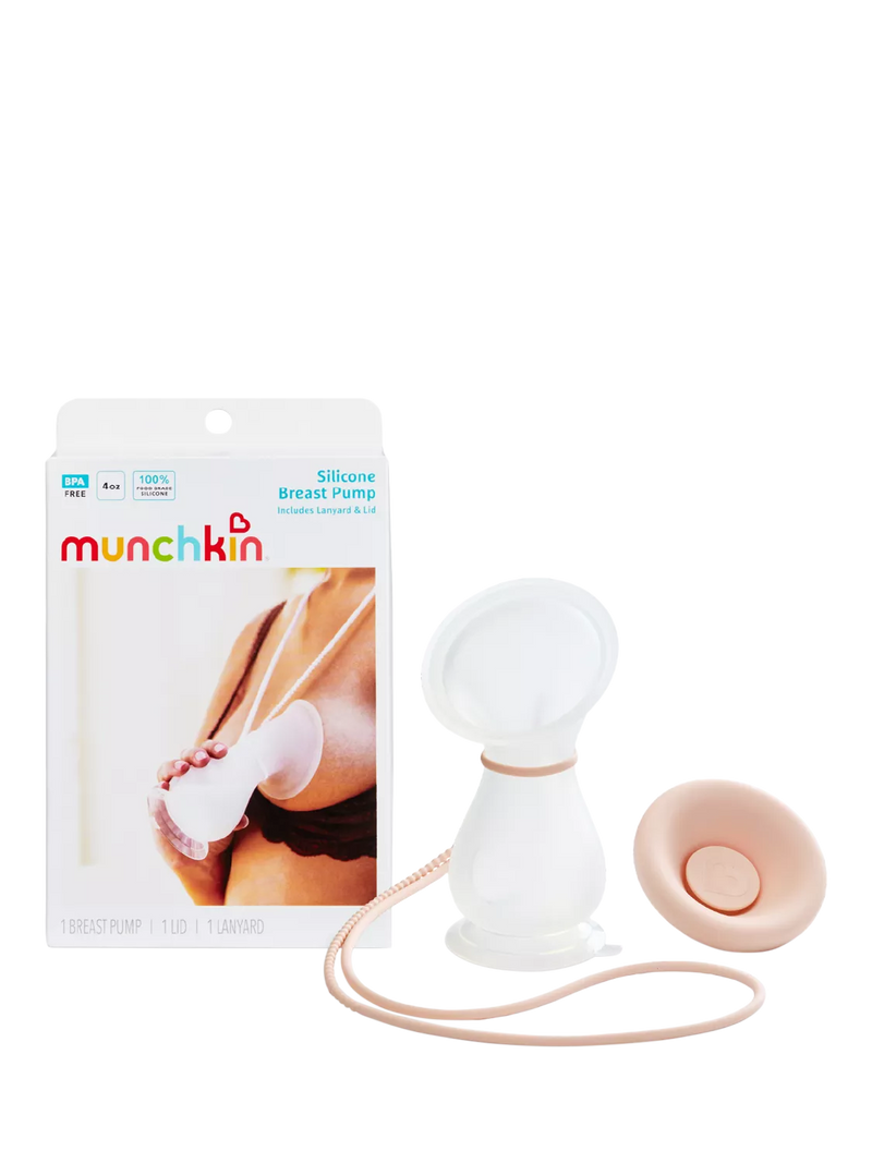 Munchkin silicone manual breast pump with lanyard and lid, UK version