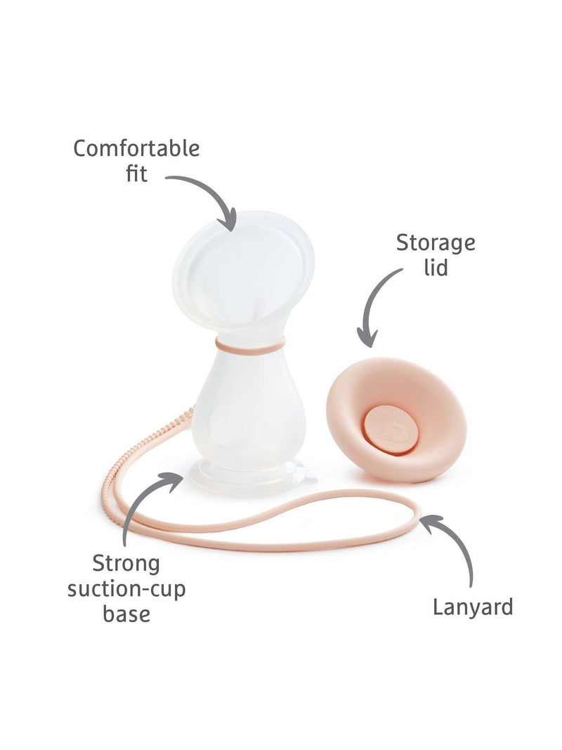 Munchkin silicone manual breast pump with lanyard and lid, UK version