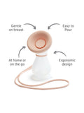 Munchkin silicone manual breast pump with lanyard and lid, UK version