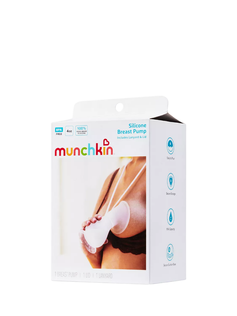 Munchkin silicone manual breast pump with lanyard and lid, UK version