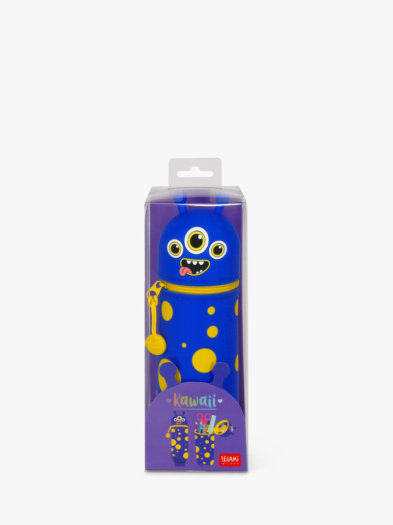 Legami Kawaii Monster pencil case navy blue silicone - British product