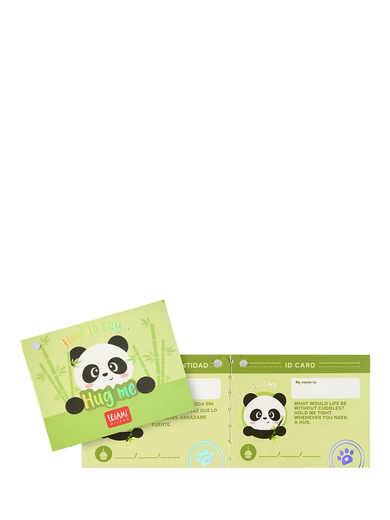 Legami Mini Panda Super Soft cushion, black stuffed toy - British product