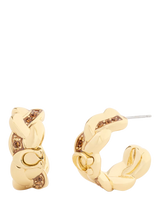 John Lewis Coach Signature C Braided Hoop Earrings Gold- Buy online at McGrocer