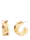 Coach gold braided hoop earrings with C motif, imported from the UK
