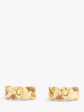 Coach gold braided hoop earrings with C motif, imported from the UK