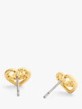 Coach gold open heart earrings studs hypoallergenic titanium (British brand)