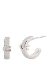 John Lewis Coach Minimal Signature C Huggie Hoop Earrings- Buy online at McGrocer