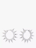 AllSaints pearl hoop earrings medium warm silver, UK version