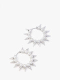 AllSaints pearl hoop earrings medium warm silver, UK version