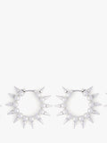 AllSaints pearl hoop earrings medium warm silver, UK version