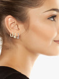 AllSaints hexagon hoop earrings 3 pairs gold, imported from the UK