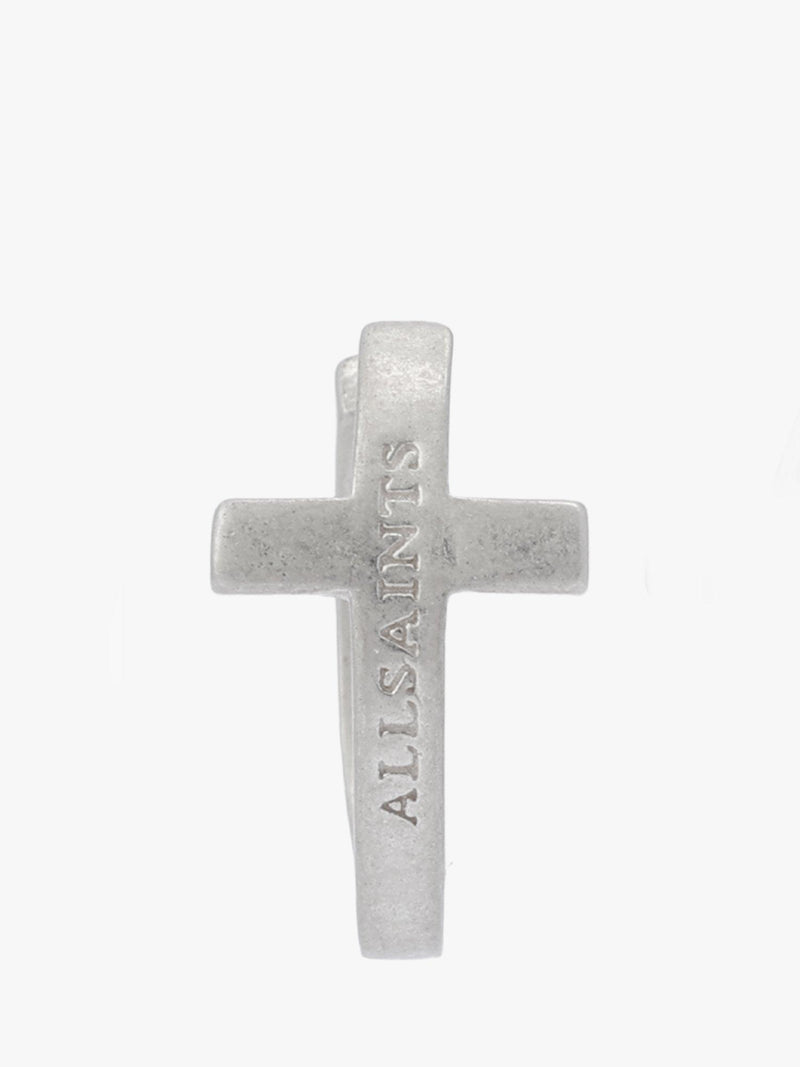 AllSaints sterling silver minimal huggie hoop earrings, imported from the UK