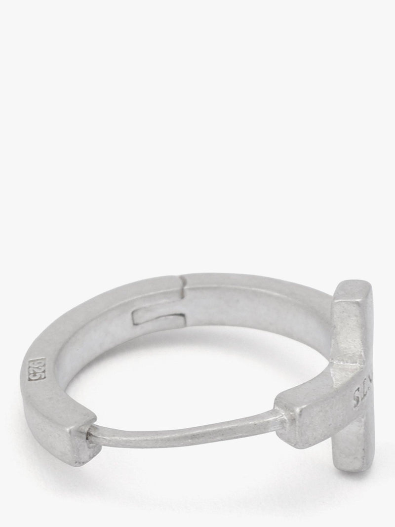 AllSaints sterling silver minimal huggie hoop earrings, imported from the UK