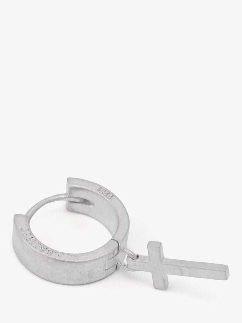 AllSaints sterling silver cross huggie hoop earrings - British product