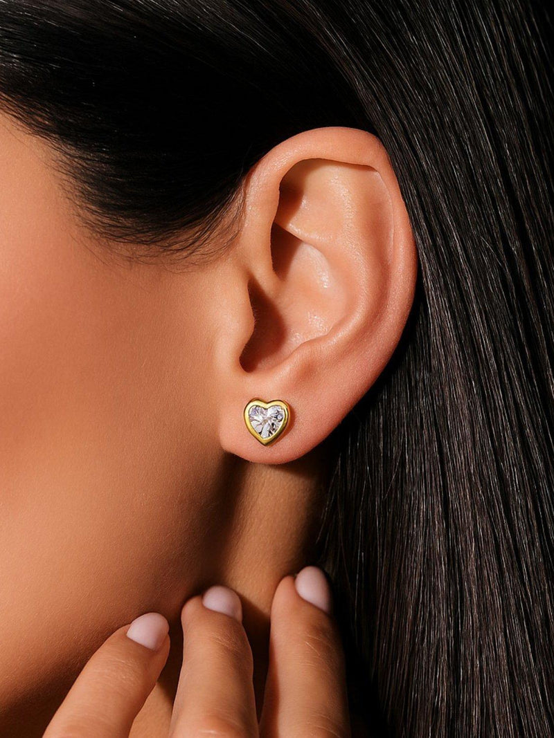 Ralph Lauren crystal heart stud earrings, UK version