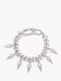 AllSaints spiked pearl choker bracelet warm silver (British brand)