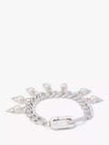 AllSaints spiked pearl choker bracelet warm silver (British brand)
