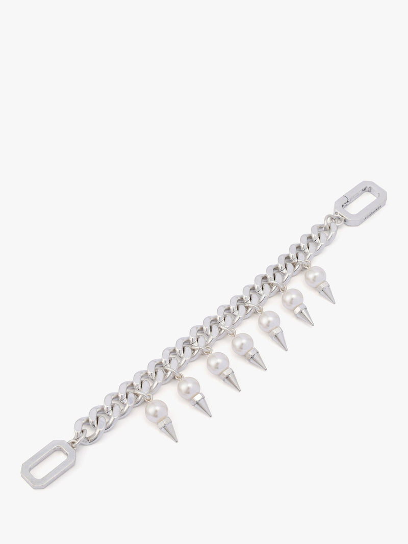 AllSaints spiked pearl choker bracelet warm silver (British brand)