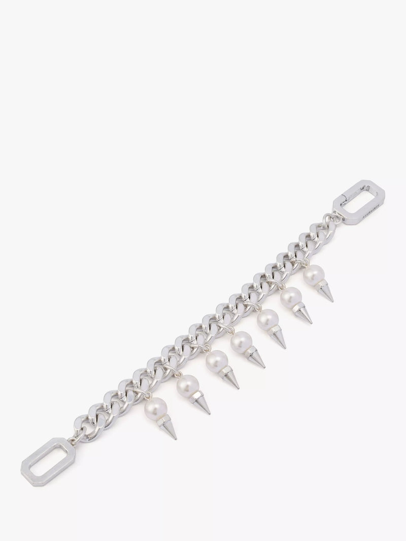AllSaints spiked pearl choker bracelet warm silver (British brand)