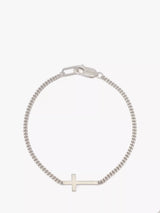 John Lewis AllSaints Sterling Silver Curb Chain Link Cross Bracelet- Buy online at McGrocer