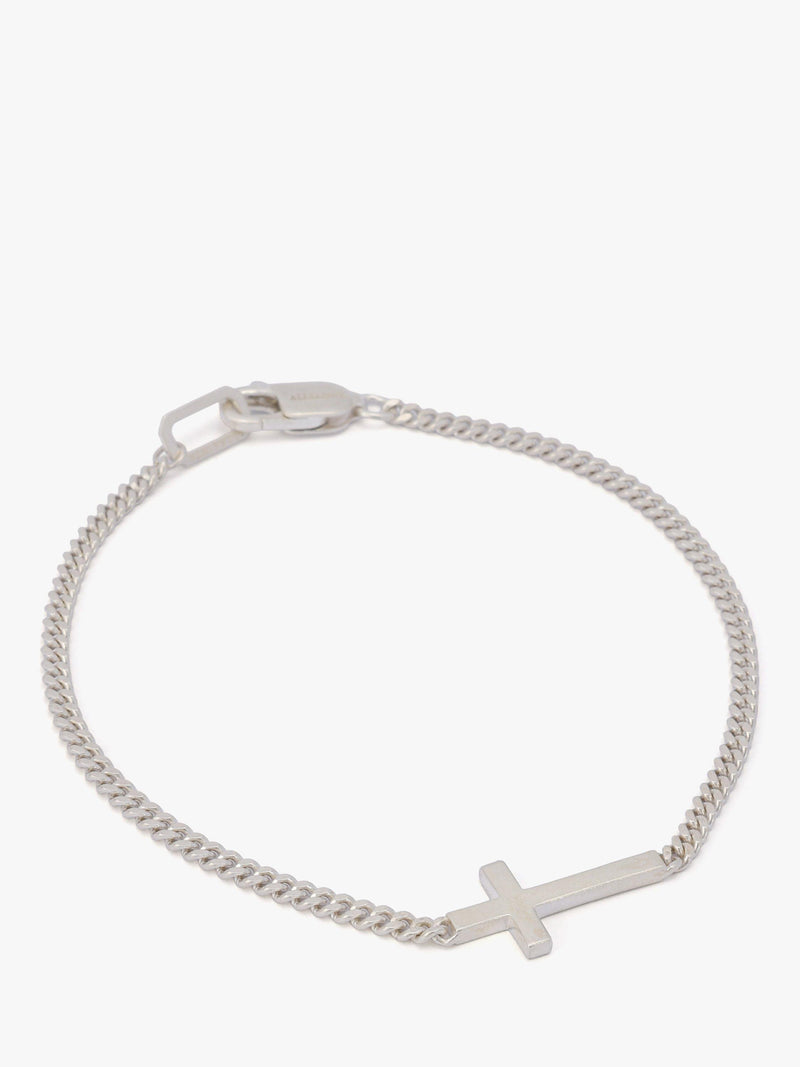 AllSaints sterling silver cross curb chain bracelet (British brand)