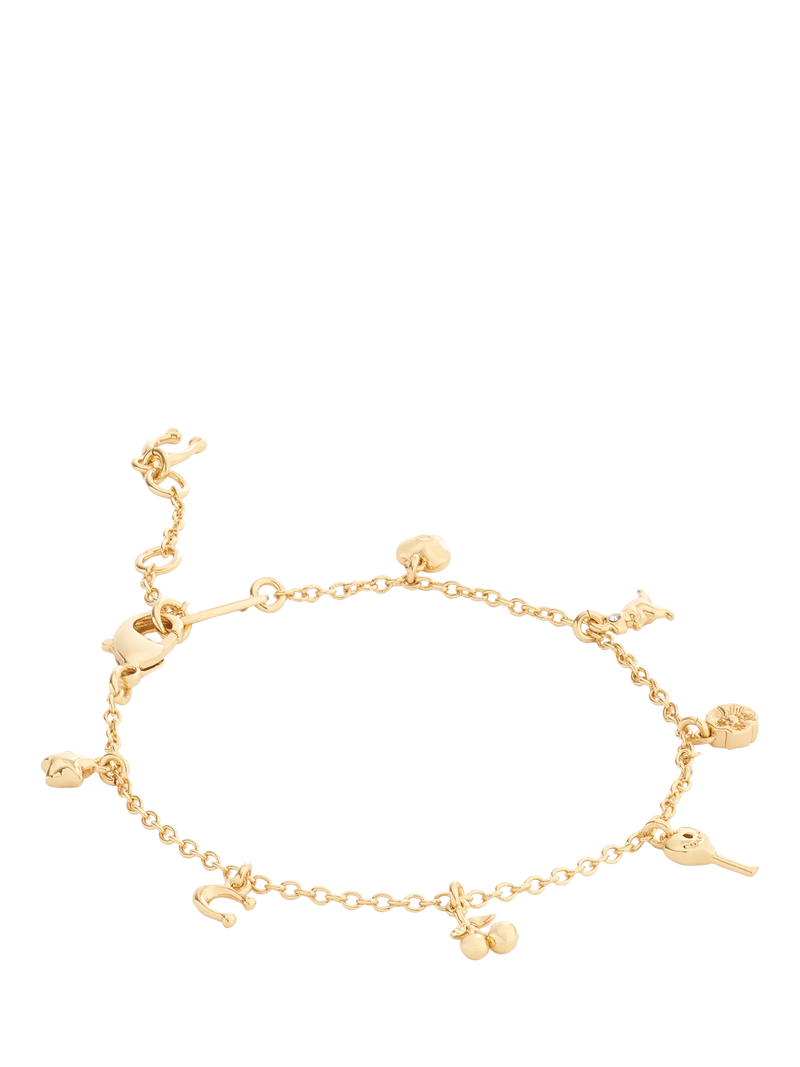 Coach gold tone chain link charm bracelet - British product