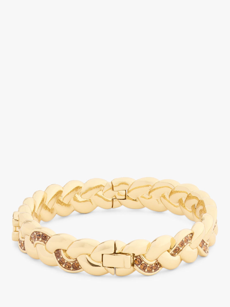 Coach braided gold bangle bracelet with cubic zirconia (British brand)
