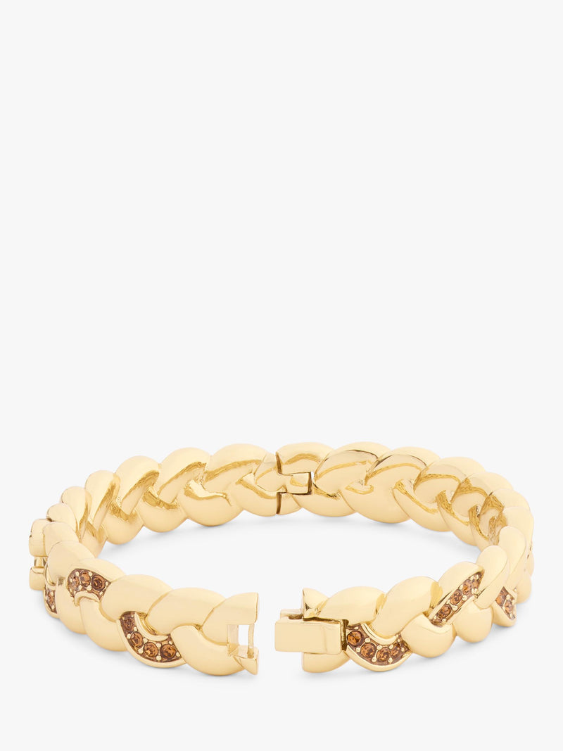Coach braided gold bangle bracelet with cubic zirconia (British brand)