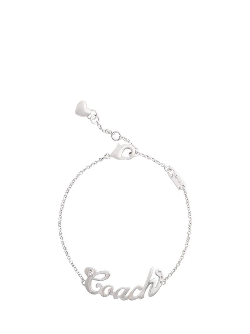 Coach Name Plate Bracelet rhodium with crystal - British product