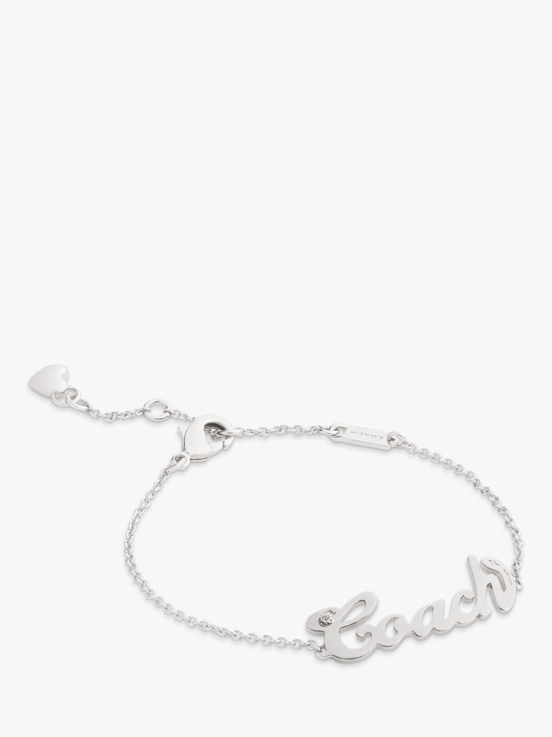 Coach Name Plate Bracelet rhodium with crystal - British product