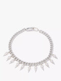 AllSaints spiked pearl curb chain choker warm silver - British product