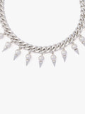 AllSaints spiked pearl curb chain choker warm silver - British product