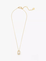 John Lewis AllSaints Pearl and Crystal Hexagon Hoop Pendant Necklace Shiny Gold- Buy online at McGrocer
