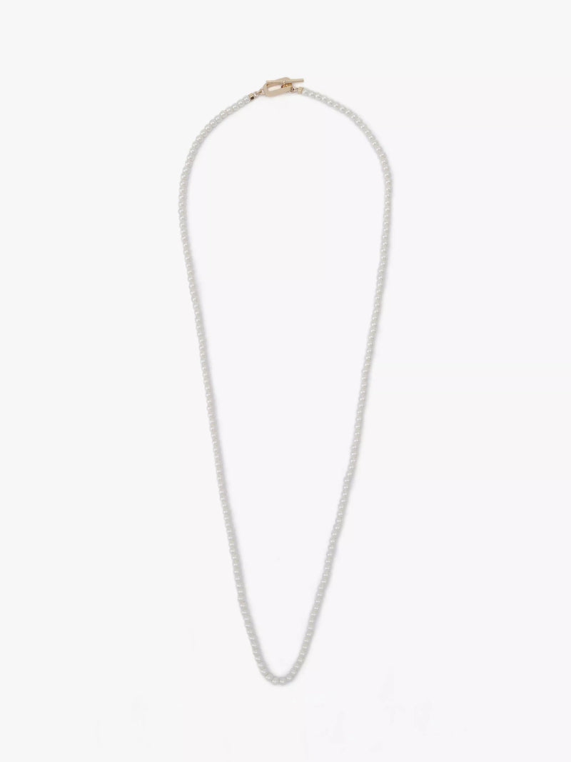 AllSaints pearl strand necklace in shiny gold, UK version