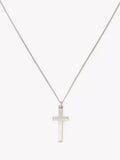 AllSaints cross pendant silver curb chain necklace (British brand)