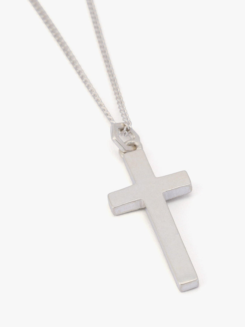 AllSaints cross pendant silver curb chain necklace (British brand)