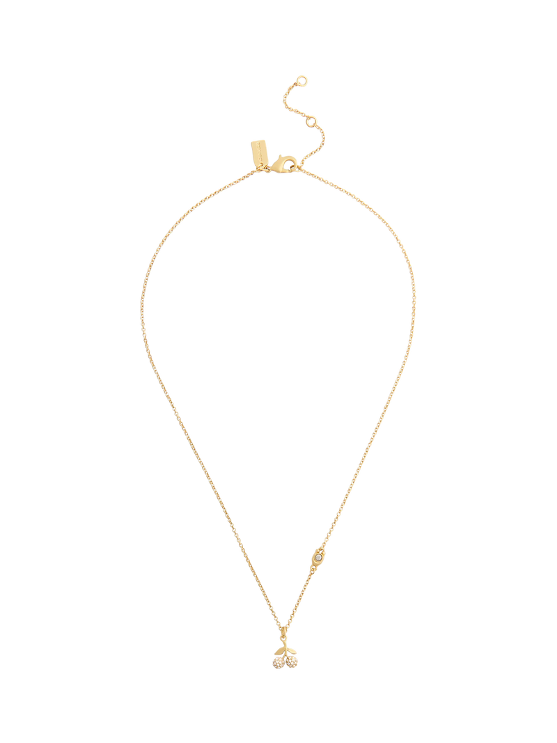 Coach cherry charm pendant necklace with crystal stones (British brand)