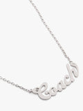 Coach name plate pendant necklace in rhodium, UK version
