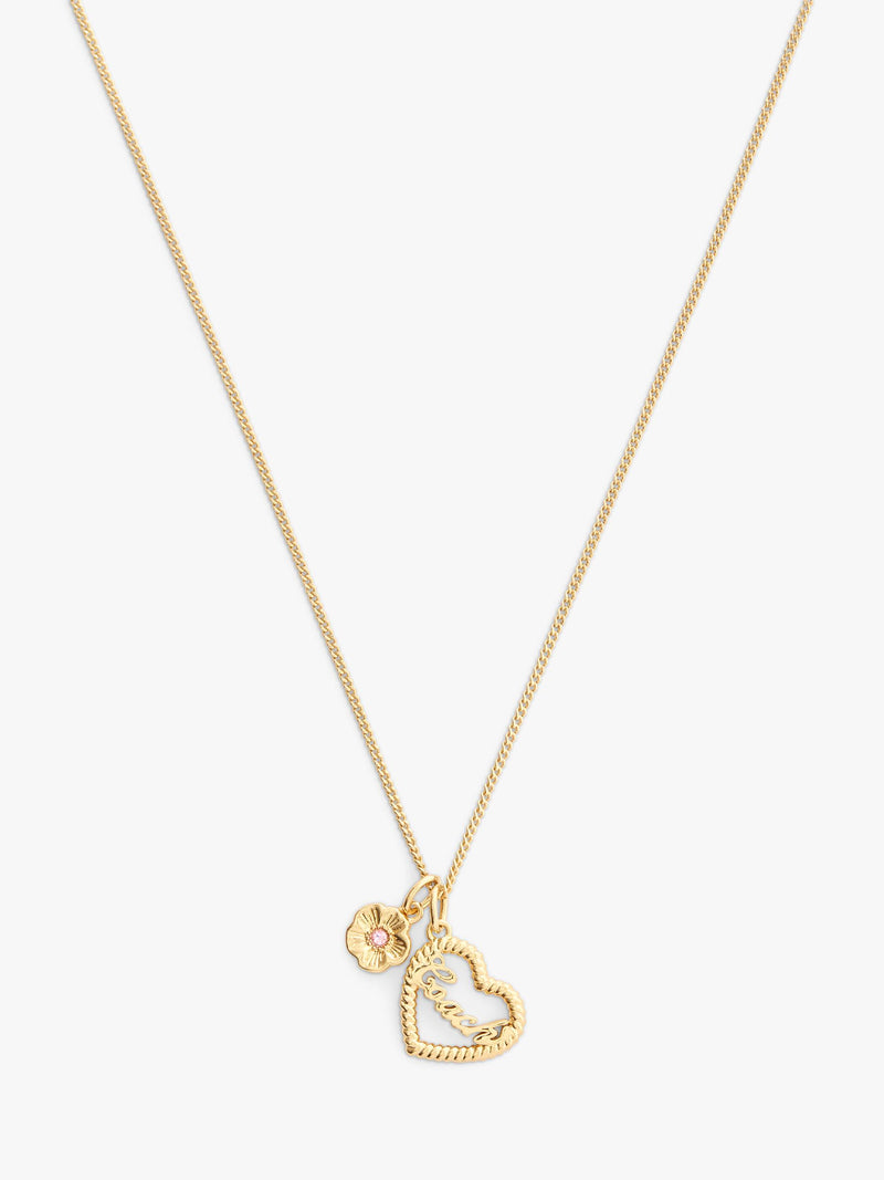 Coach necklace textured gold heart pendant gold toned (British brand)
