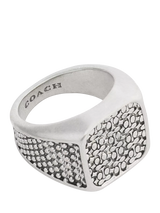 John Lewis Coach Textured Cocktail Ring Antique Silver Size O- Buy online at McGrocer