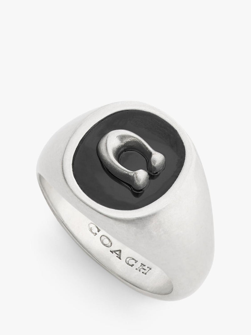 Coach signet ring antique silver size O, UK version