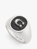 Coach signet ring antique silver size O, UK version