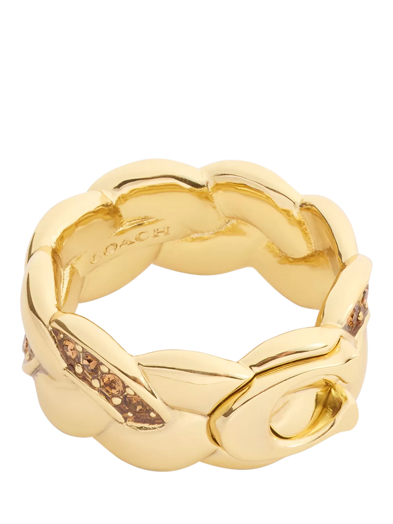 Coach sculpted C braided ring gold O - British product