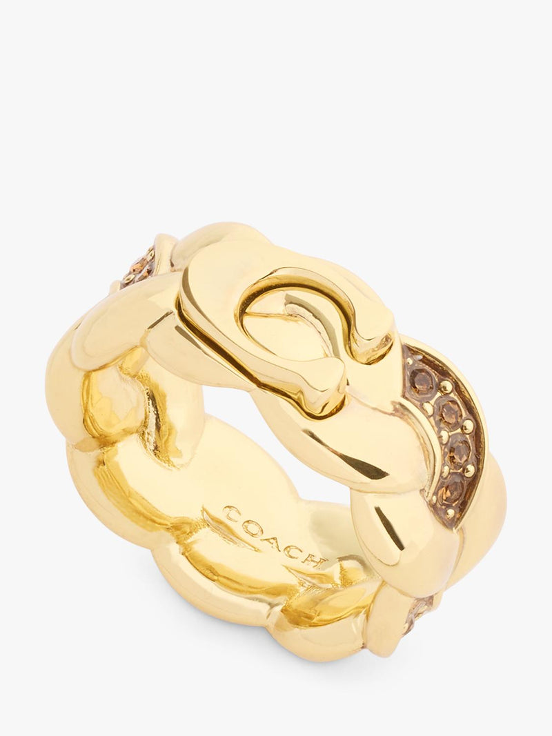 Coach sculpted C braided ring gold O - British product