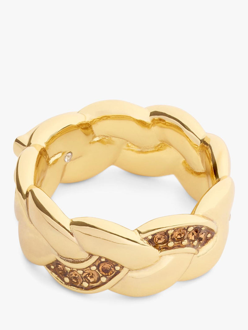 Coach sculpted C braided ring gold O - British product