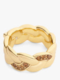 Coach sculpted C braided ring gold O - British product