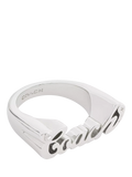 Coach name plate ring rhodium size O - British product