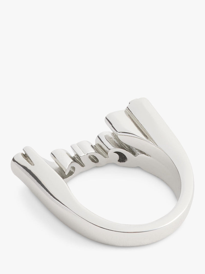 Coach name plate ring rhodium size O - British product