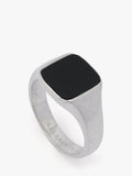 AllSaints sterling silver onyx signet ring medium (British brand)