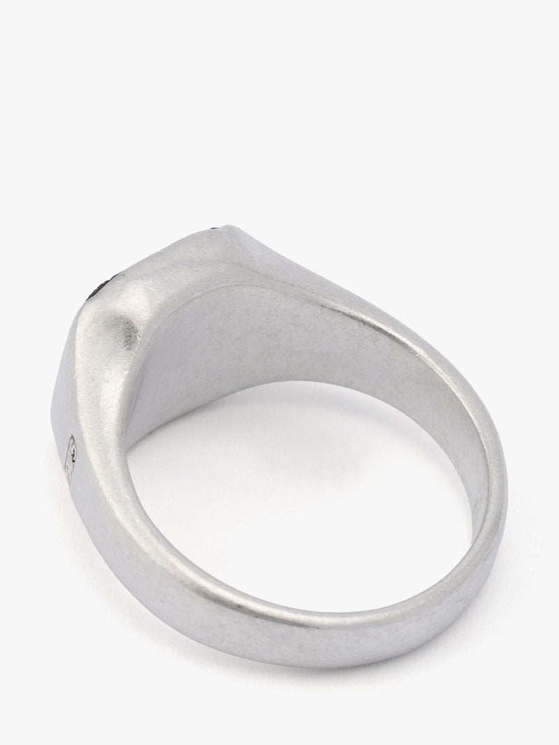 AllSaints sterling silver onyx signet ring medium (British brand)